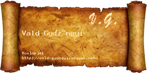 Vald Gyöngyi névjegykártya